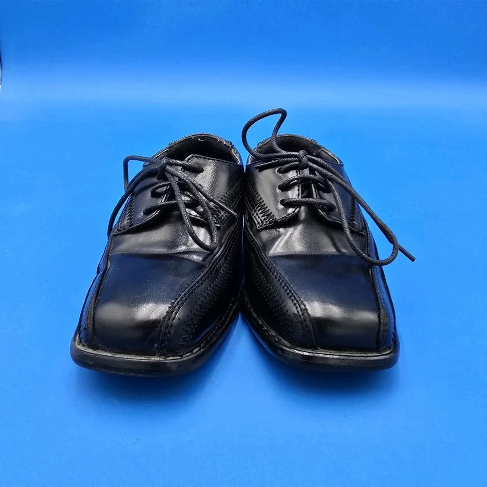 Stacy Adams Little Boy's Dress Shoes 9M Lace Up Square Toe‎ EUC